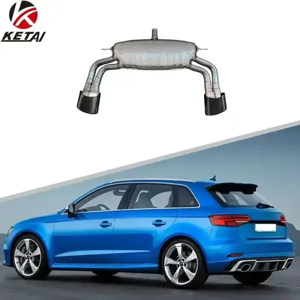 S-Line RS3 Style Rear Bumper Exhaust Body Compatible With AUDI A3 Hatchback 2017-2020
