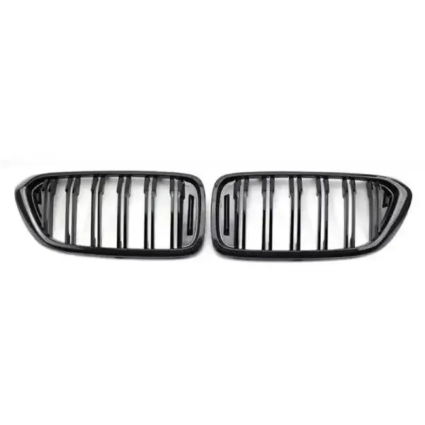 Front Bumper Grill Carbon Fiber Look CC-1589 Compatible With Bmw 6 Series G32 2018-2021