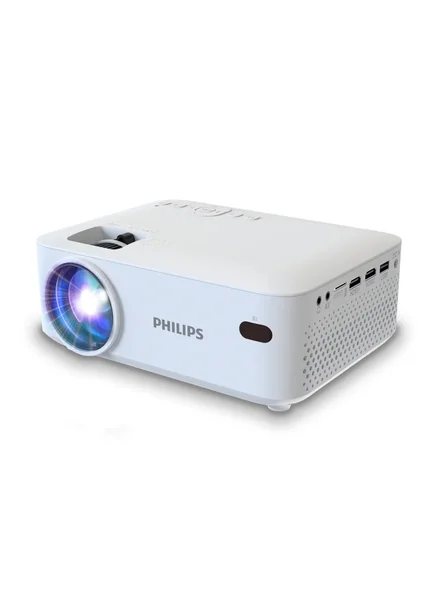 Philips NeoPix 100, Fixed Projector, 65" (165 cm) Screen, LED, Integrated Hi-Fi Stereo Speakers, USB Connectivity, HDMI and 3.5 mm Jack Cable, Compact, White NPX100/INT White
