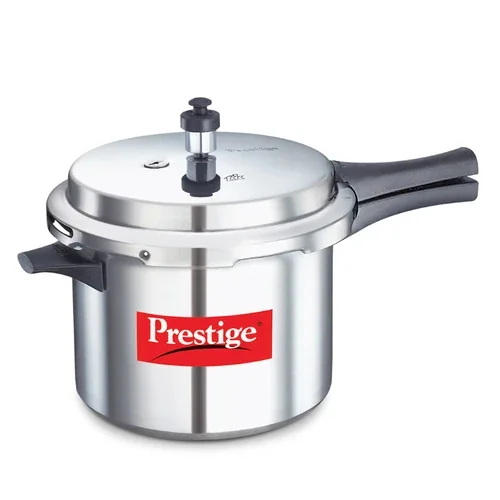 Prestige Pressure Cooker - 5.5L Capacity, Virgin Aluminum Construction, Features Precision Weight Valve, 10016