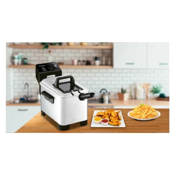 Moulinex Electric Fryer 3L,1.2 Kg, Steel Body, Semi-Pro Fryer with Cool Zone Technology, Adjustable Thermostat, Permanent Metallic Filter, Fast Heating System AM333027