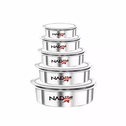 Nadstar8 Aluminium Sufuria 5pcs with Lid & Handle 55L, 65L, 75L, 85L, 100L Cookware Set Tope Cooking Pot for Commercial Use - Gauge 7 Kitchen Heavy Duty Tapela