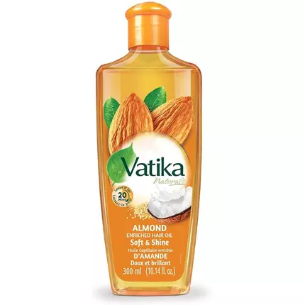 Vatika Hair Oil Natural Moisturizing, Strengthening & Hair Oil Serum for Healthy Scalp, Nourishing Hair Oil for Soft, Manageable, Smooth & Silky Hair From Root to Tip (Almond) 200ml (Pack of 6)