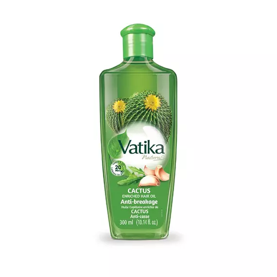 Dabur Vatika Naturals Enriched Hair Oil, Natural Moisturizing, Strengthening & Hair Oil Serum for Healthy Scalp, Nourishing Hair Oil for Soft, Manageable, Smooth & Silky Hair From Root to Tip (Cactus)