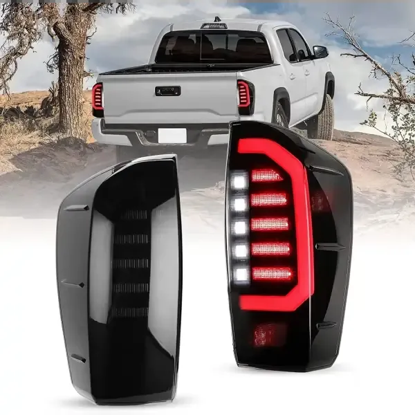 LED Brake Tail Light Rear Lamp New Upgrade Lights Smoked a Pair Compatible With 2016 2017 2018 2019 2020 2021 2022 Toyota Tacoma
