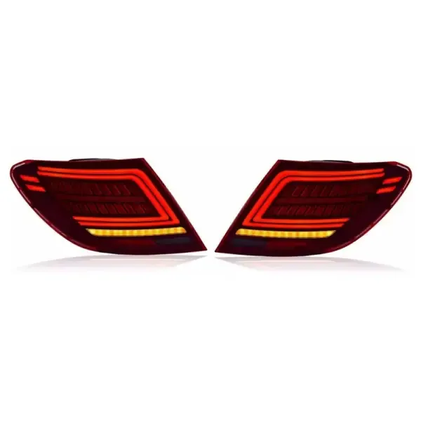 Rear Upgraded Tail Light Lamp Xenon Taillight Retrofit Upgrade Modified Led Drl Hid Laser Red C Style CC-5759 Compatible With Mercedes Benz C Class W204 2007-2014