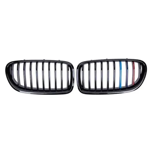 Front Bumper Show Grill Tri Color Single CC-3092 Compatible With Bmw 5 Series F10 2010-2017