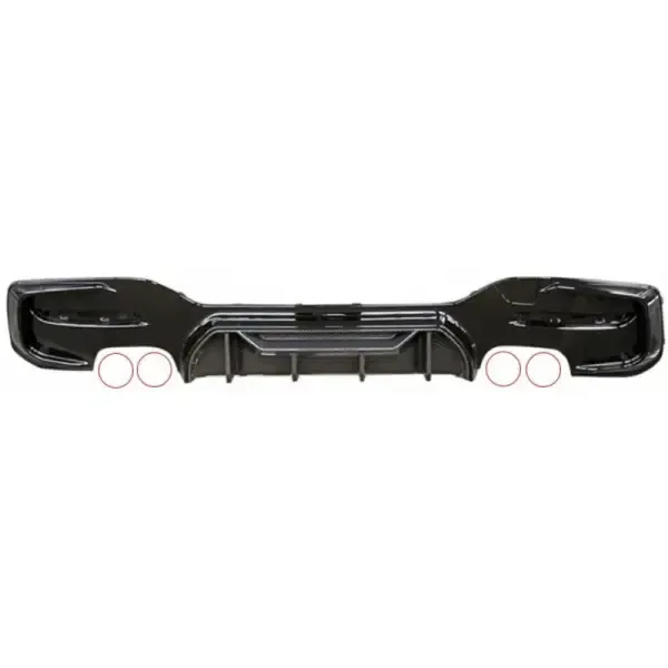 Rear Lip Diffuser Rear Diffuser F20 Lci After Lip Carbon Fiber Look Jj 00-00 Dual Side Dual CC-3197 Compatible With Bmw 1 Series F20 Lci 2015-2019