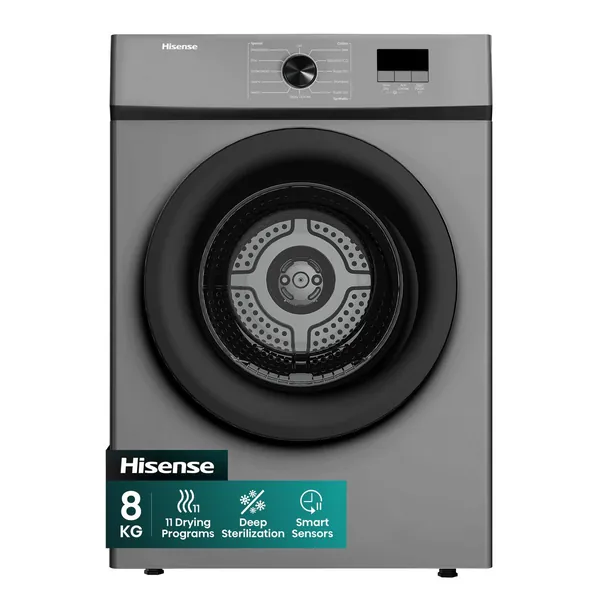 Hisense 8Kg Air Vented Tumble Dryer with LED Display -Titanium Grey