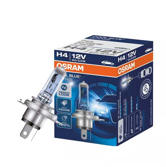 OSRAM COOL BLUE INTENSE BULB H4 Halogen, 12V 60/55W, Spotlight 64193CBI