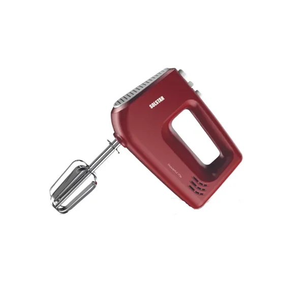 Solstar Hand Mixer 400W 5 Speeds + Turbo Function, Stainless Steel Dough Hook & Beaters, Eject Button MH 3007A-RDB SS
