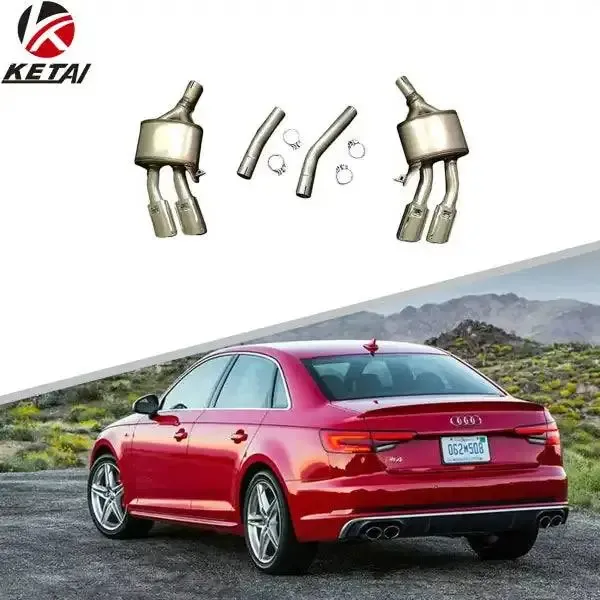 Stainless Steel Material S4 Style Rear Bumper Exhaust Compatible With AUDI A4 2016-2022