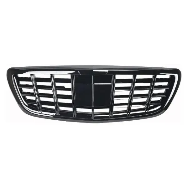 Front Bumper Panamericana Grill Maybach Black CC-1806 Compatible With Mercedes S Class W222 2014-2020 Maybach Brabus Sports Gt Amg