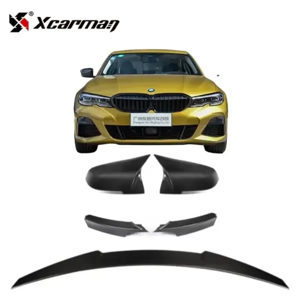 Dry Carbon Fiber Body Kit Spoiler and Mirror Caps Compatible With BMW F30 2006-2014