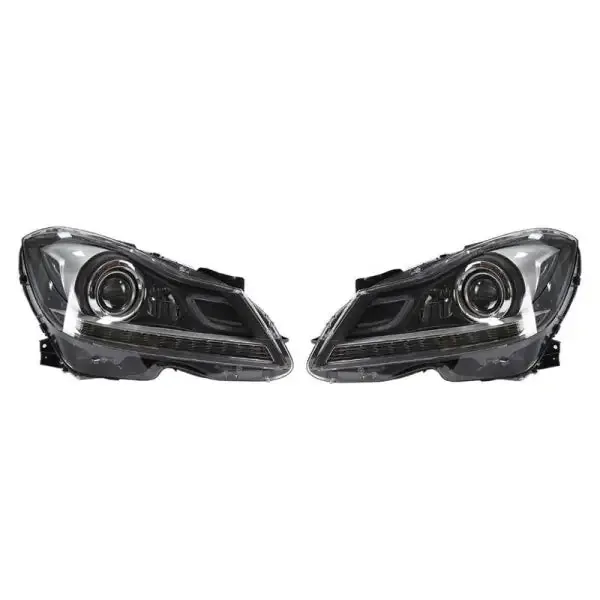 Upgraded Head Light Lamp Xenon Headlight Retrofit Upgrade Modified Led Drl Hid Led Style CC-5755 Compatible With Mercedes Benz C Class W204 2007-2011