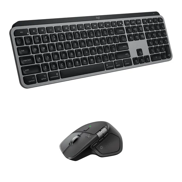 Logitech MX Keys S Wireless Keyboard for Mac & MX Master 4 Mouse Combo Kit (Space Gray)