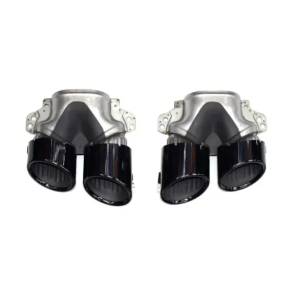 Rear Bumper Upgrade Convert To Amg Amg45 Exhaust Tip Pipe Dual Black GC W177-014 CC-9474 Compatible With Mercedes Benz A Class W177 CLA GLA GLB W118 C118 W247 X247 2018-2024
