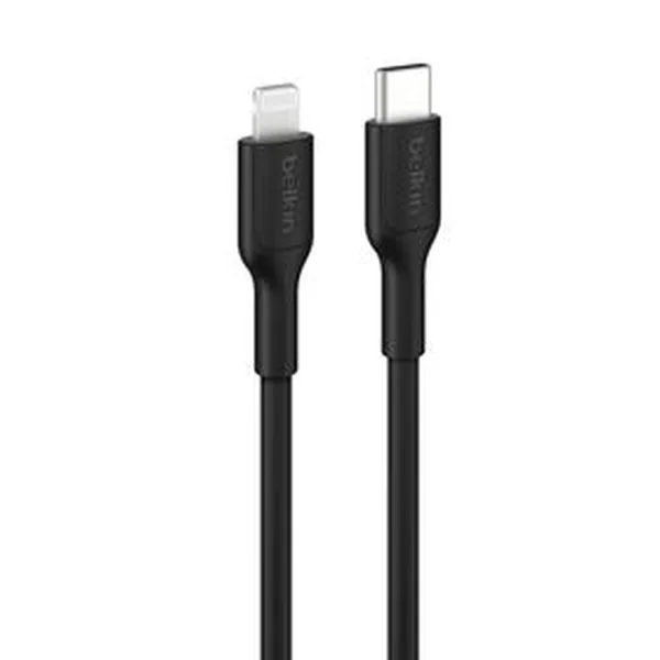 Belkin BoostCharge USB-C Cable with Lightning Connector, 3.3ft/1m, Black