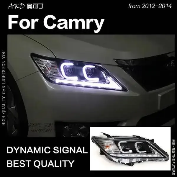 LED Headlight DRL Hid Head lamp light Angel Eye Bi Xenon Compatible With Toyota Camry 2012-2014 Camry V50