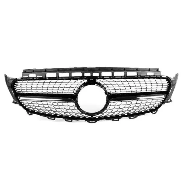 Front Bumper Grill Diamond Black CC-1736 Compatible With Mercedes Benz E Class W213 2016-2021