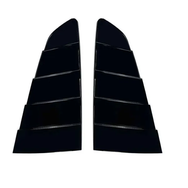 Rear Window Louvers Sticker Triangle Window Shade Shutter Side Vent Spoiler Zst-1142 Gb Glossy Black CC-9234 Compatible With Ford Mustang 2015-2023