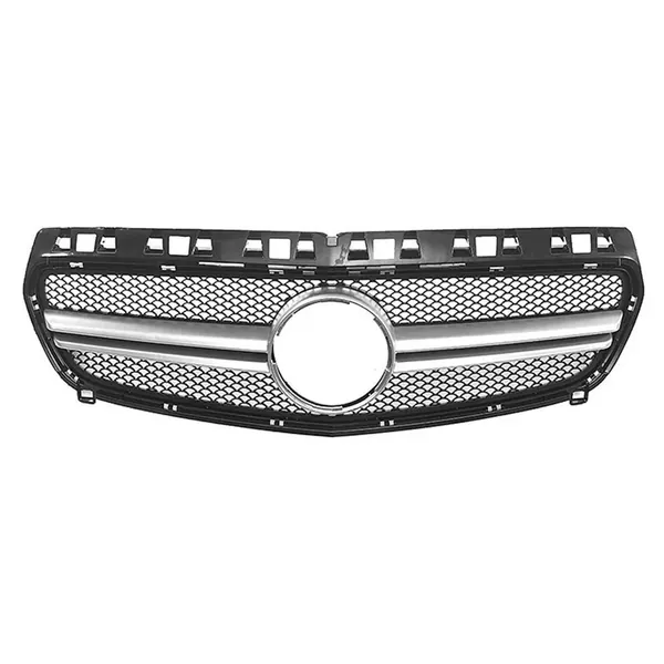 Front Bumper Amg Show Grill Amg Silver GC CC-9455 Compatible With Mercedes Benz A Class W176 2012-2016
