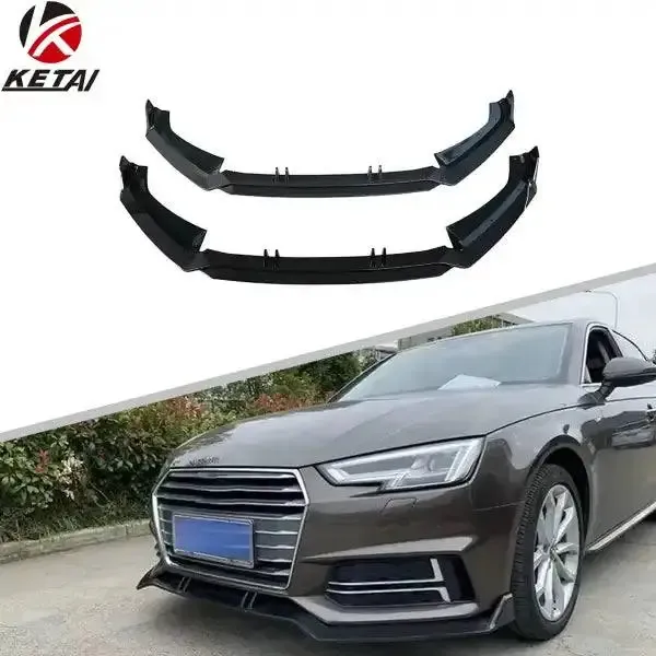 S-Line Carbon Look RS4 ABT Style Front Lip Body Parts Compatible With AUDI A4 2016-2019