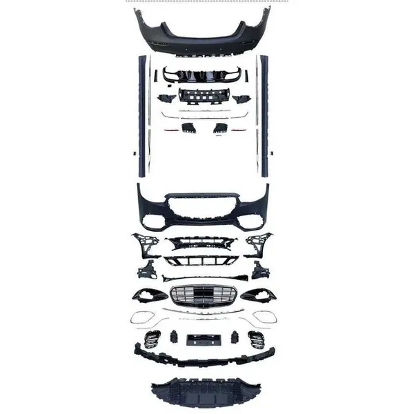S65 Amg Bumper Bodykit Front After Lip Diffuser Exhaust Tips Fog Gril Cover Grill CC-8917 Compatible With Mercedes Benz S Class W223 2021-2025