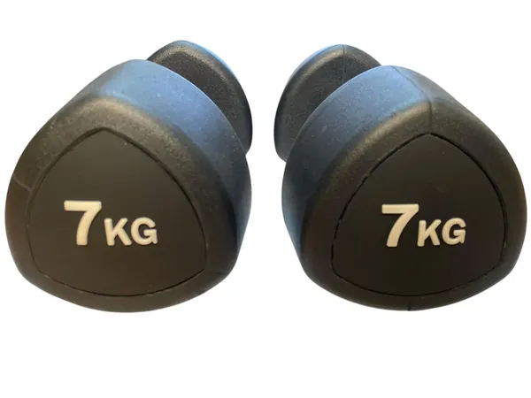 Rubber Studio Dumbbells - 7kg Pairs