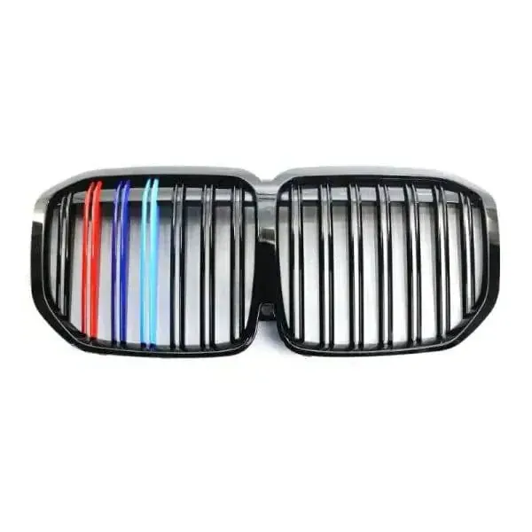 Front Bumper Grill Carbon Fiber Look Tri Color CC-1633 Compatible With Bmw X7 G07 2019-2022