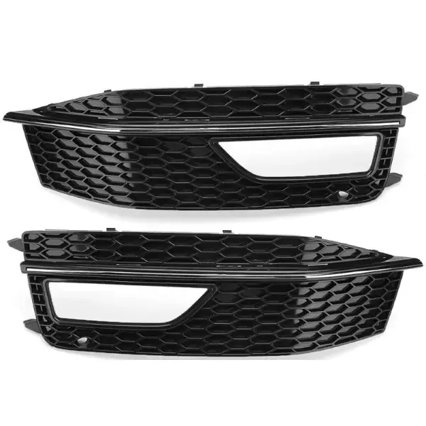 Electroplate Bumper Fog Lamp Grill Frame Cover CC-3264 Compatible With Audi A4 2013-2016 B8