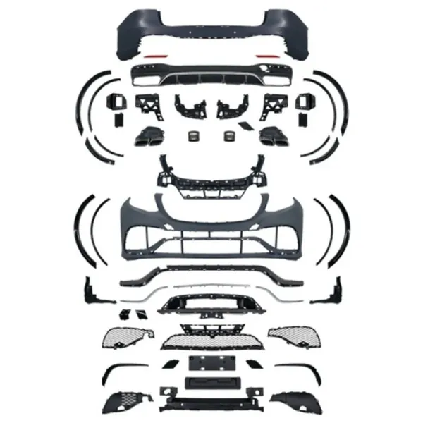 Front Rear Bumper Upgrade Convert To Amg Gle63 Amg Bumper Bodykit Set W166-008 Gc CC-9621 Compatible With Mercedes Benz Gle W166 2016-2019