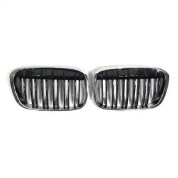 Front Bumper Grill Chrome And Black CC-1602 Compatible With Bmw X1 F48 2016-2022