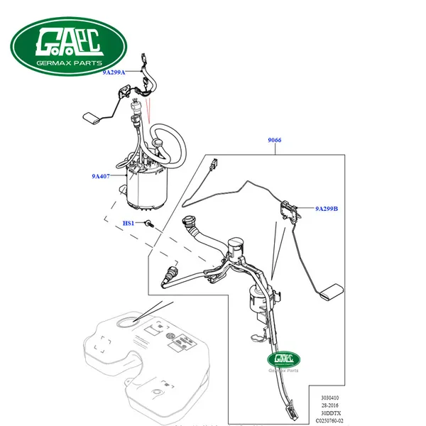Germax Fuel Sender Sensor Unit LR049991 LR079271 GL3172 Land Rover Range Rover Vogue 2013-2017 Range Rover Sport 2014-2017