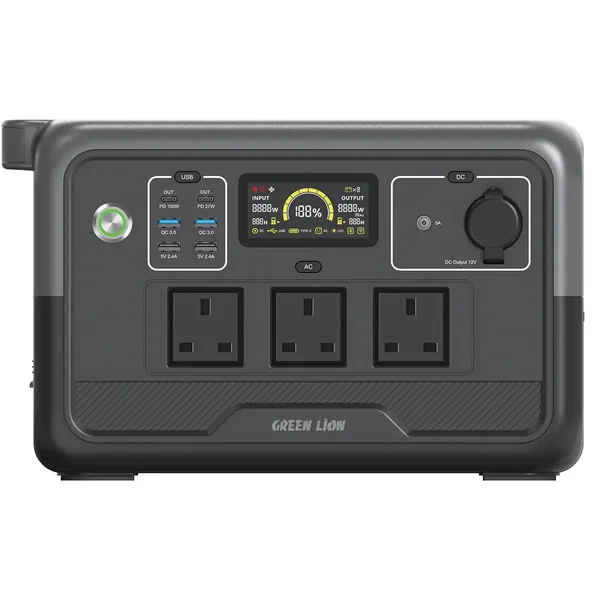Green Lion PGX800 Power Station with 768Wh & 30000mAh LiFePO4 Battery - Black