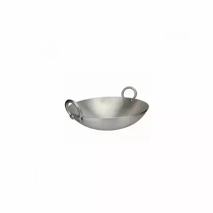 Nadstar8 Aluminium Karai No2 Heavy Base Aluminum Kadai Deep Frying Kadai with Handle for Kitchen