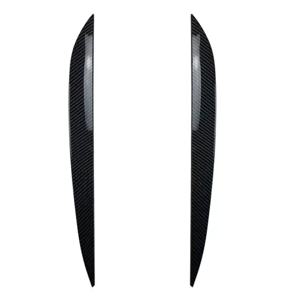 Front Headlight Eyebrow Lip Splitter Skirts Flag Zst-246 Cf Carbon Fiber Look CC-4477 Compatible With Volkswagen Touareg 2010-2018