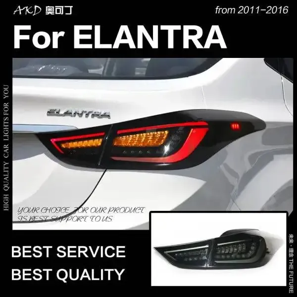 LED Tail Light Rear Lamp Light DRL Dynamic Signal Brake Reverse Compatible With Hyundai Elantra MD