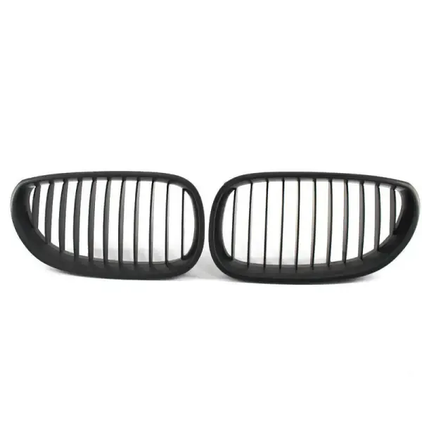 Front Bumper Show Grill Glossy Black Single CC-3087 Compatible With Bmw 5 Series E60 2004-2009