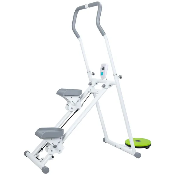 Folding Stair Stepper Machine Climbing Stepper With Handlebar & LCD