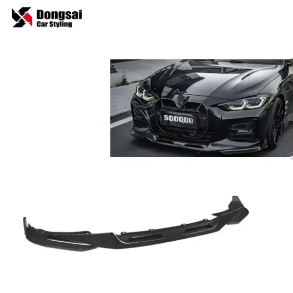 100% Dry Carbon Fiber Gloss Carbon Front Splitter Front Lip Compatible With BMW 4 Series G22 G23 Coupe 2021-IN