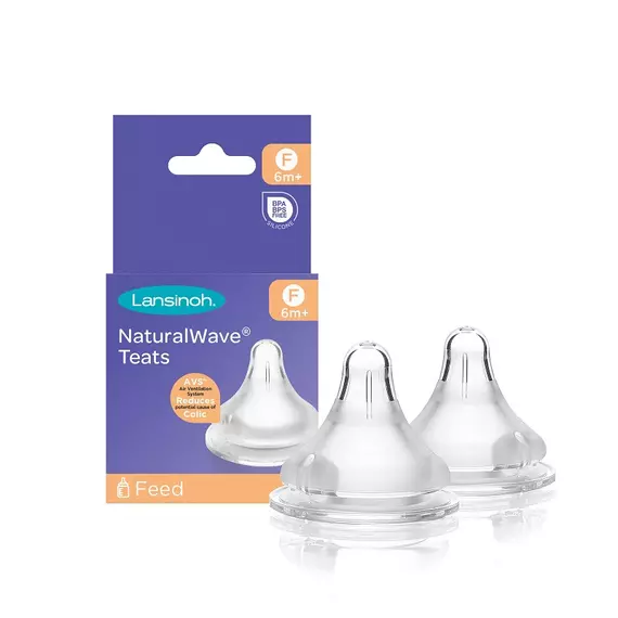 Lansinoh NaturalWave Fast Flow Teats BPA/BPS Free Pack of 2