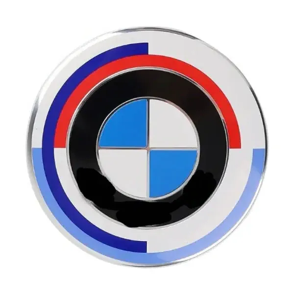 Logo Emblem Badge 82mm CC-1972 Compatible With BMW 1 2 3 4 5 6 7 Series X1 X3 X4 X5 X6 X7 Z4 Jahre 50th Anniversary Jahre Edition