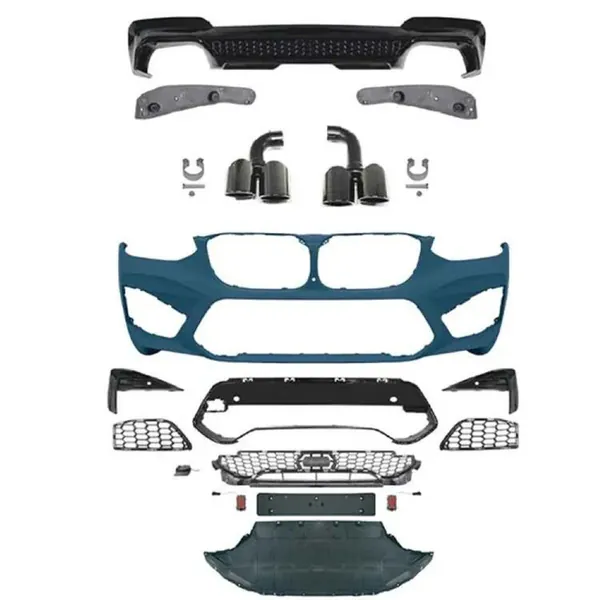 M Sport Front Bumper Upgrade Convert To M Sport X3m Bodykit Diffuser Exhaust Tip Pipe For M Sport Car G01/08-013 Gc CC-9324 Compatible With Bmw X3 G01 2018-2021