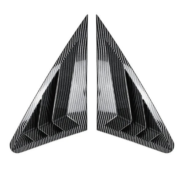 Rear Window Louvers Sticker Rear Triangle Window Shade Spoiler Trim Accessories Zst-842 Cf Carbon Fiber Look CC-7135 Compatible With Audi A3 8v 2014-2020