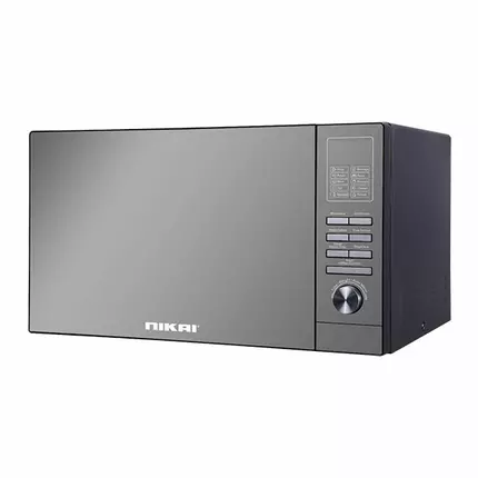 Nikai Microwave 25L 1000W with Grill Digital 5 Levels Mirror Finish 10 Auto Cook Mode Child Lock DeFrost By Weight Kitchen Timer NMO250MDG