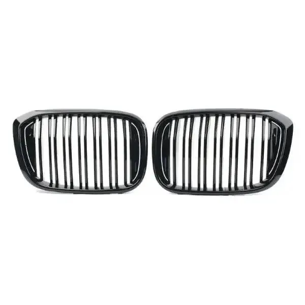 Front Bumper Grill Glossy Black CC-1612 Compatible With BMW X3 G01 2018-2021 X4 G02 2018-2021