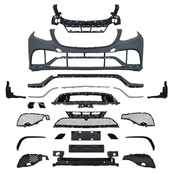 Front Bumper Upgrade Convert To Amg Gle63 Amg Bumper Bodykit W166-002 Gc CC-9615 Compatible With Mercedes Benz Gle W166 2016-2019