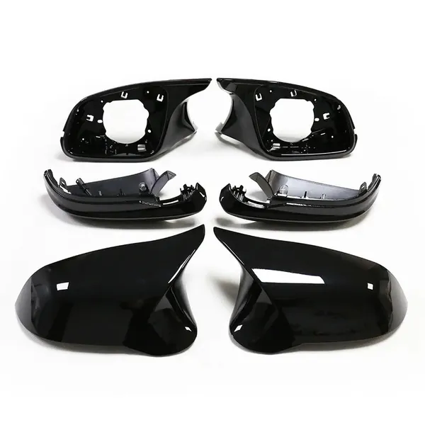Side Rear View Case Door Wing Cap Shell Housing Mirror Covers Glossy Black With Assembly CC-5956 Compatible With BMW 1 2 3 4 Series F20 F22 F30 F34 GT 12-18 F32 F87 M2 M3 M4 M5 M6