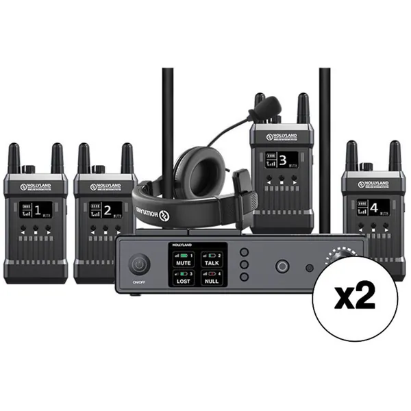 Hollyland Full-Duplex Intercom System with Four Beltpack Transceivers (2-Pack)
